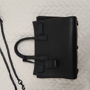 Authentic Saint Laurent Black Leather Nano Sac De Jour Bag
